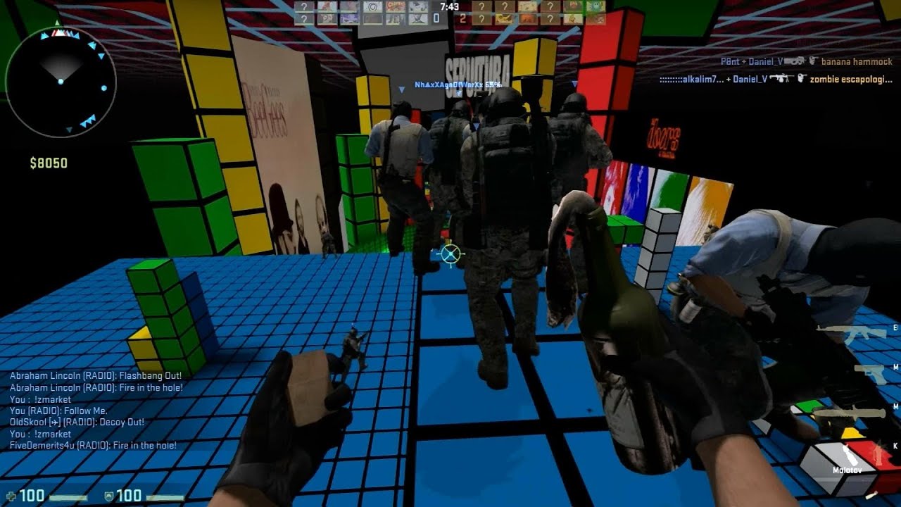 Counter Strike Global Offensive Zombie Escape mod online gameplay on Legoland Crackheads map