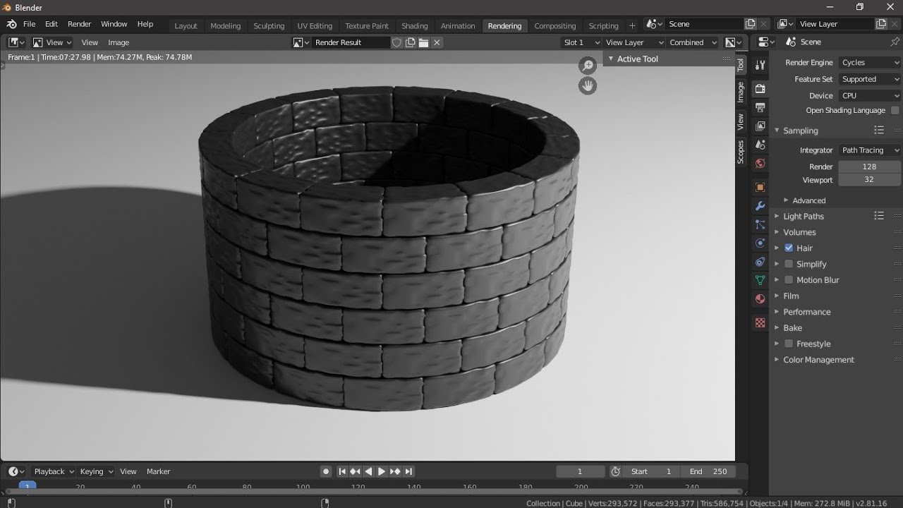 Stone Well Modelling and Rendering in Blender 2.81 || Blender Tutorial