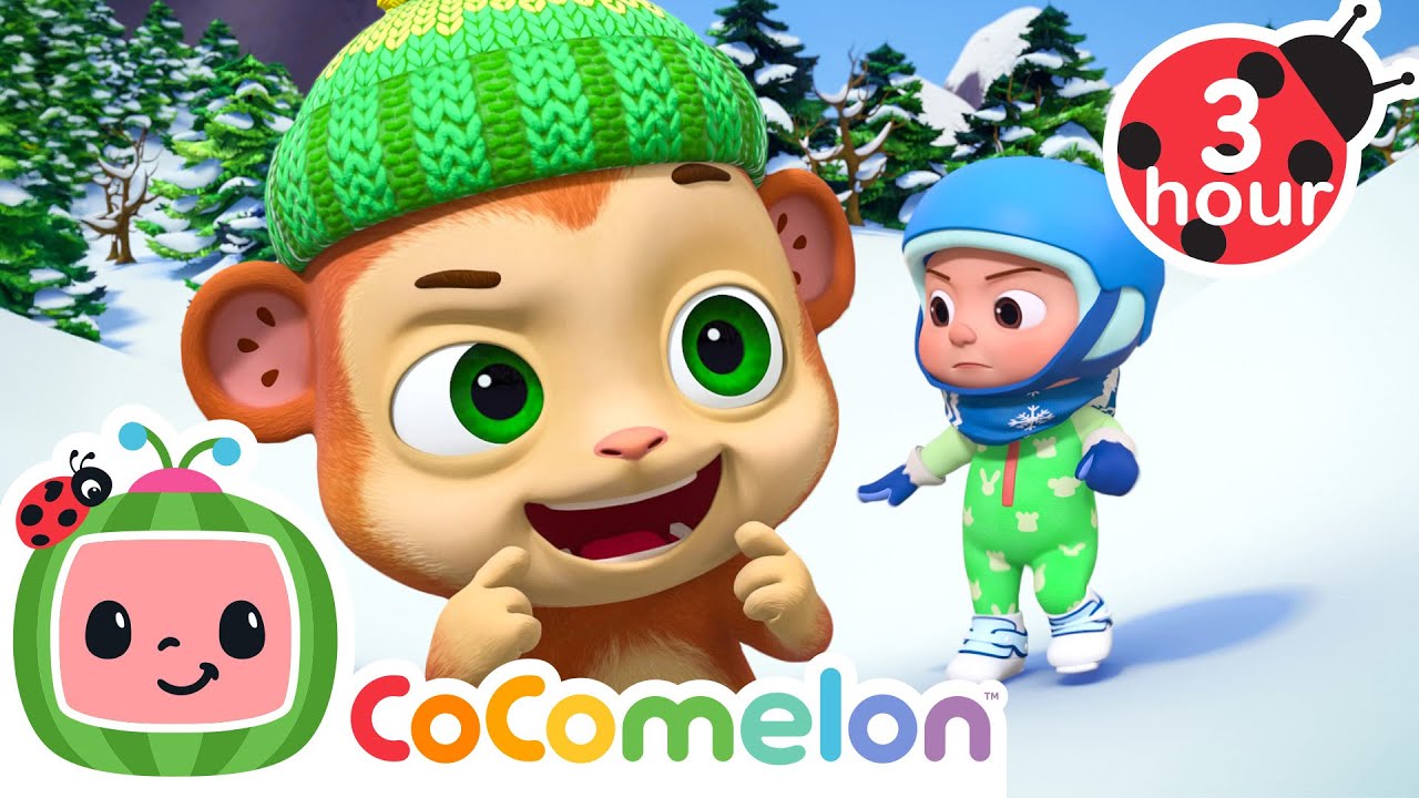 A Silly Ski Fall! ❄️ Friends Help Each Other | JJ's Animal Time | Preschool Cartoons for Kids