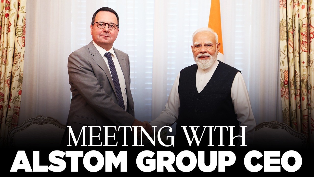 PM Modi meets Martin Sion, CEO of Alstom Group in Paris