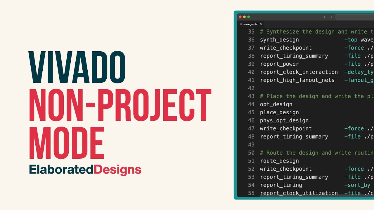 Using the Command Line in Vivado Non-Project Mode