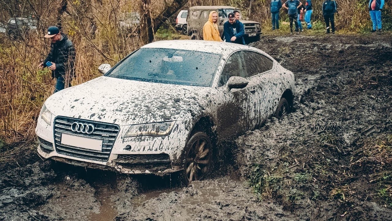 СМЕРТЕЛЬНЫЙ ОФФРОАД для AUDI А7 / Едем на спор против TOYOTA PRADO и ТУРБО НИВА