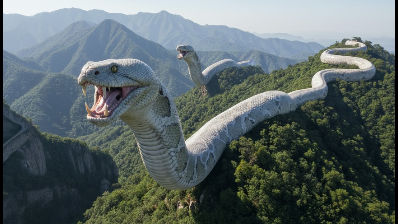 Titanoboa vs  Saber toothed Tiger – A Terrifying Chase in the Ancient Forest