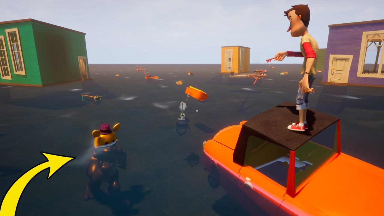 Fast Fredbear in Hello Neighbor, but in a Ocean