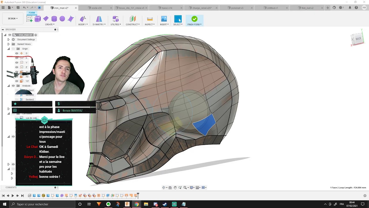 FUSION 360 Modéliser le casque d'Iron Man