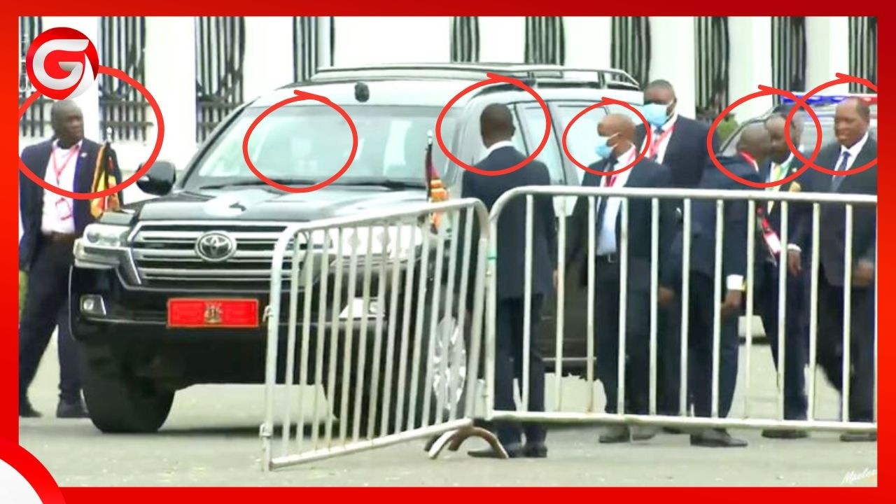 CHEKI MABODIGADI wa RAIS MUSEVENI WALIVYOSHIBA - WALIZINGIRA GARI LIKIINGIA IKULU ya DAR....