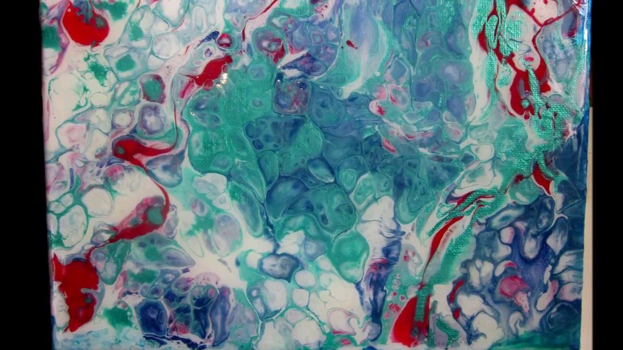 Acrylic Pour - Cells - No Pouring Medium or Floetrol - just water and silicone