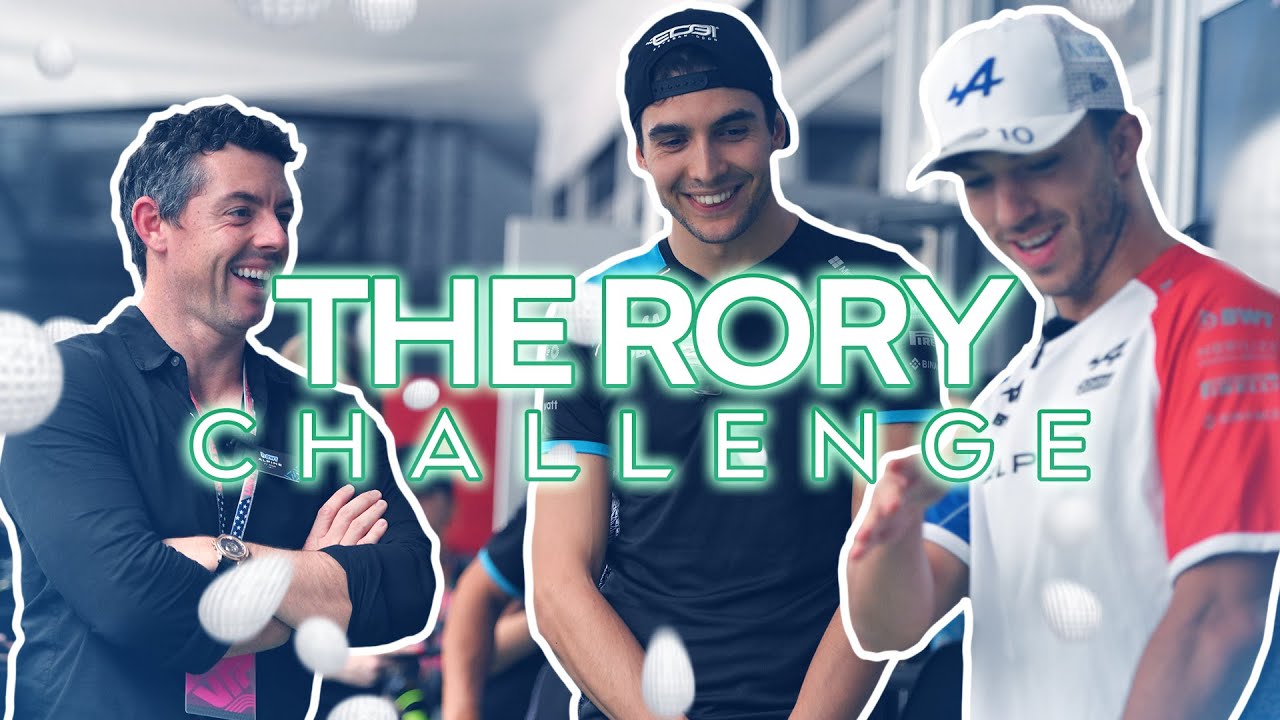 Esteban Ocon and Pierre Gasly CHALLENGE Rory McIlroy at Putting ⛳
