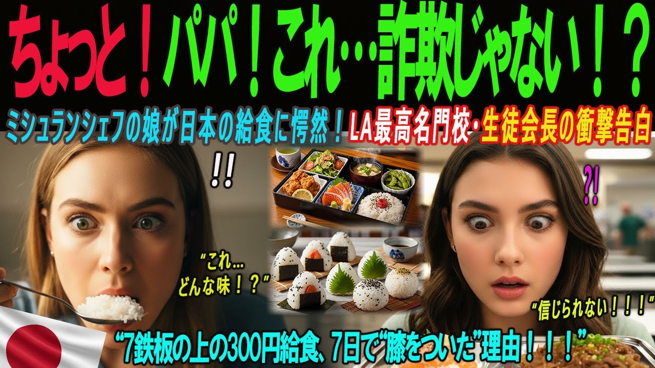 【海外の感動話】「パパ！私たち、だまされた！」ミシュランシェフの娘を含む米国名門高校生30人が日本へ修学旅行、日本食の前にわずか7日で“膝をついた”衝撃の理由！『LAタイムズ』一面で暴露、世界が愕然！