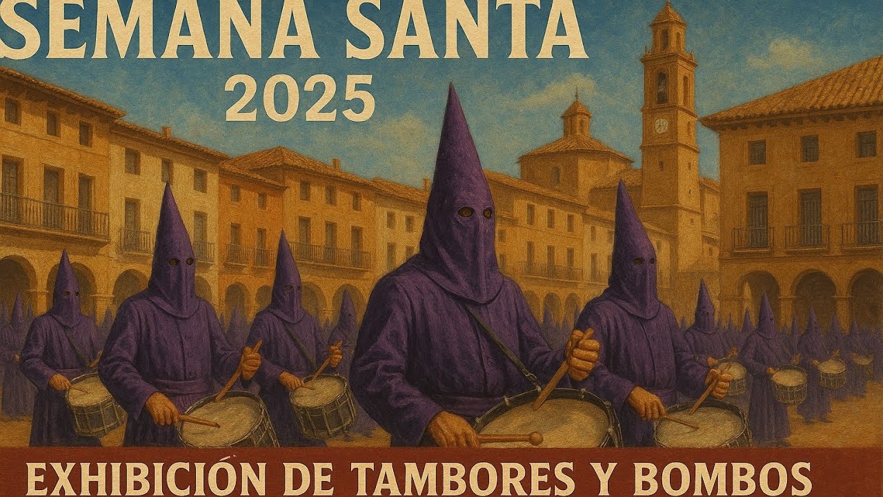 Domingo de Ramos 13/04/2025 Exhibición de tambores y bombos Grupo de niños Alcorisa ana alcorisa