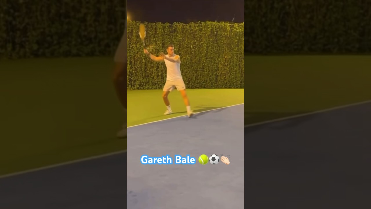Gareth Bale playing tennis, forehand - so good, BRAVO Gareth #tenniscoaching #tennisplayer #football