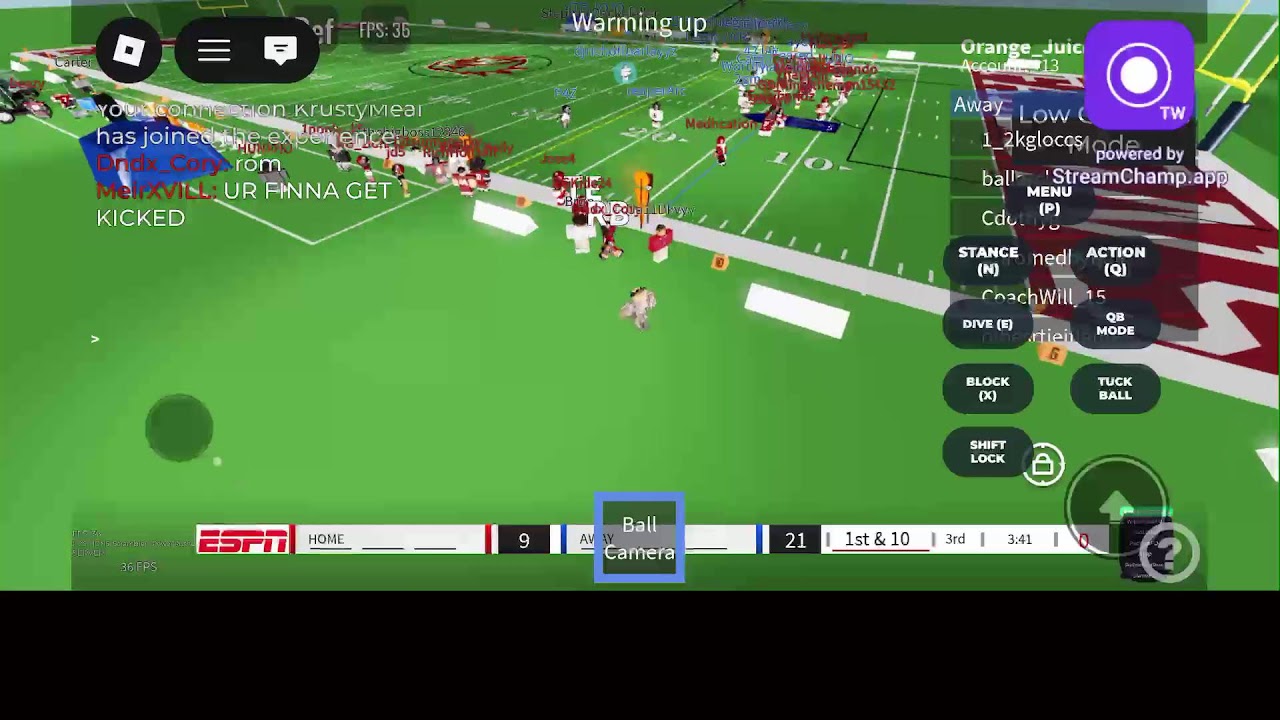 Phoenix Falcons vs Curtis Warriors (Homecoming Roblox HSFB)