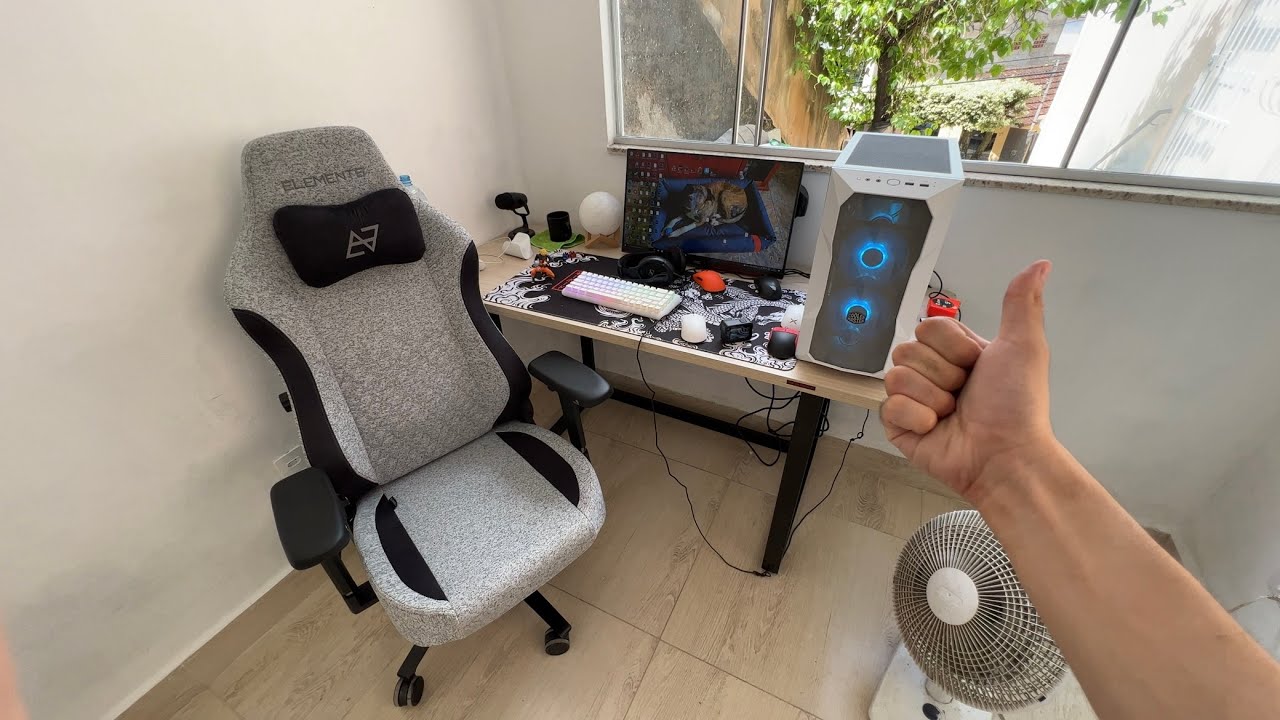 Tunando meu setup com a cadeira Gamer mais top que j&aacute; tive - Elements Lunari