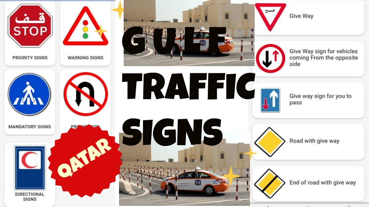 Qatar Traffic Signs l Gulf Road Signs l Qatar Traffic Signals