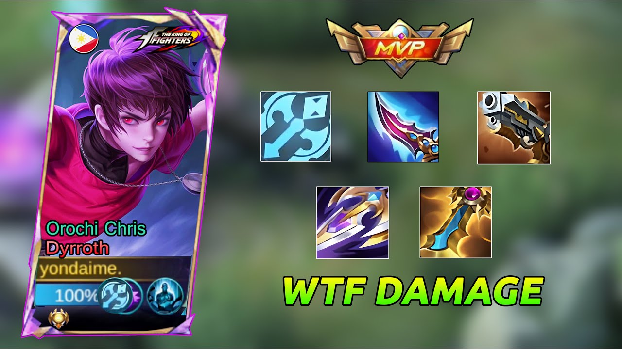 WTF DAMAGE💀DYRROTH  BEST ONESHOT BUILD 2025 | MLBB