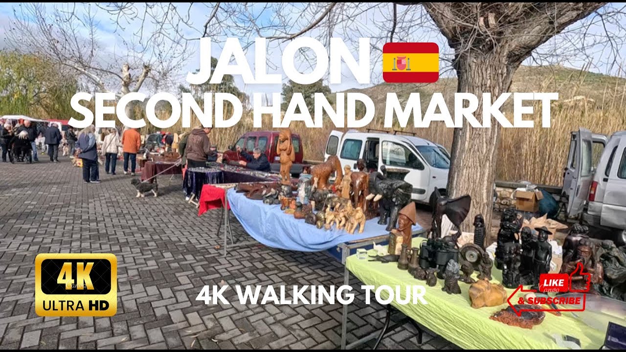 Jalon 🇪🇸 Amazing Second Hand Market - 4K Walking Tour 🛒🛍️