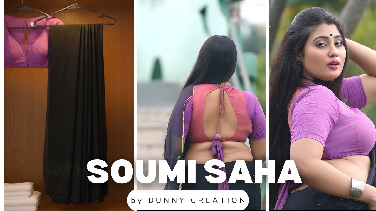 Curvy Bong (Soumi) Saree Lover | BUNNY CREATION Try‑On 2025 | Indoor Fashion Review 4K(HINDI VER)