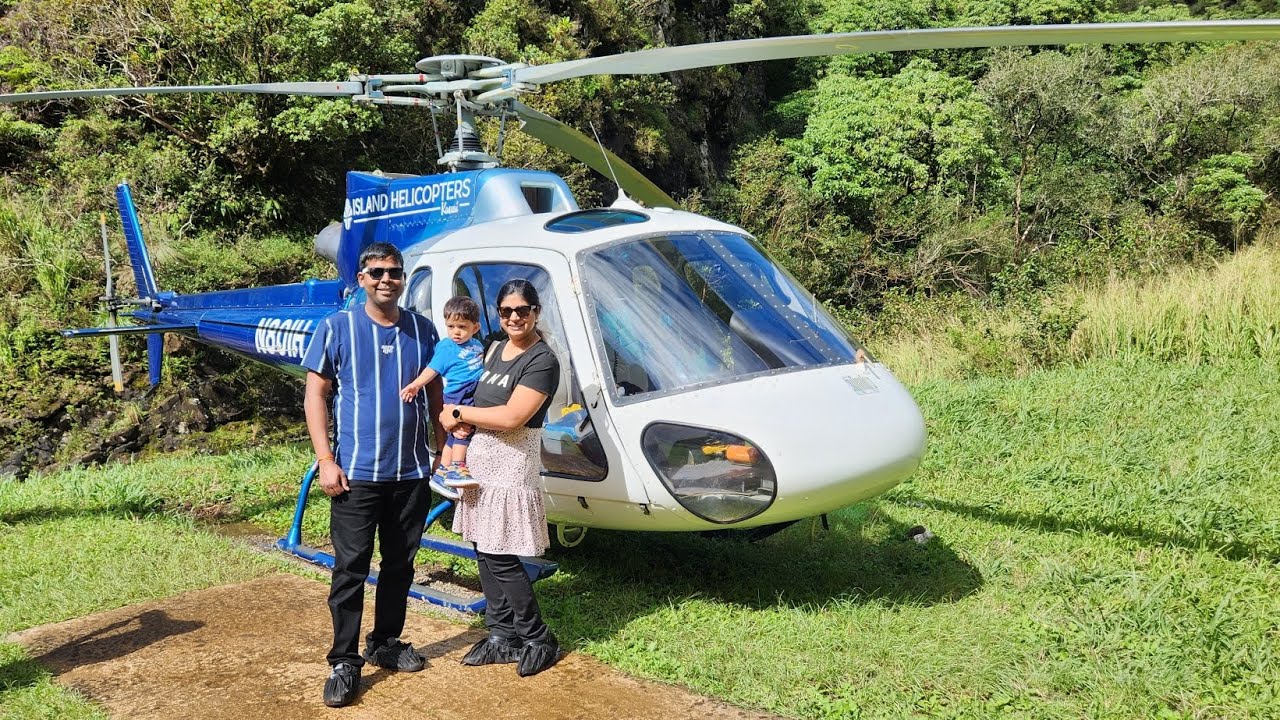 Helicopter Tour - Kauai, Hawaii - Jurassic Falls Landing - With 1 Year Old