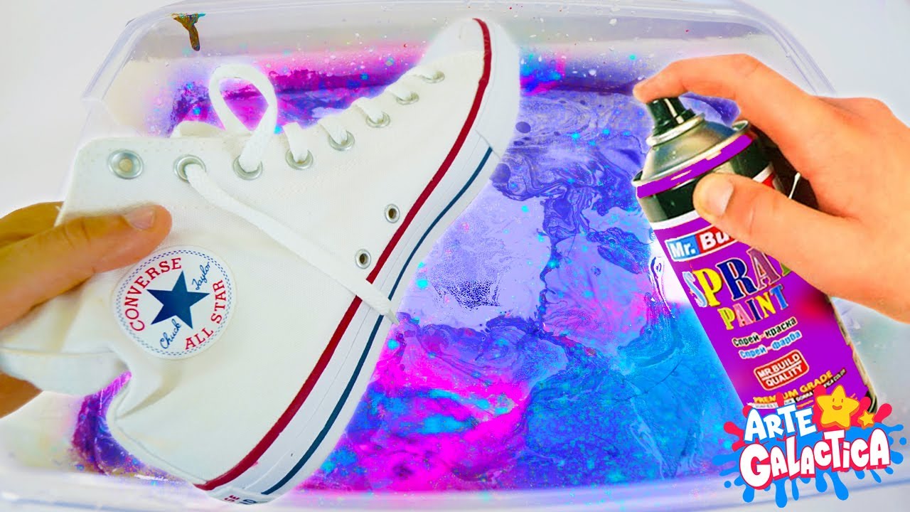Transformei meu TÊNIS em GALÁXIA com HYDRO DIPPING | Arte Galáctica | Custom Converse All Star