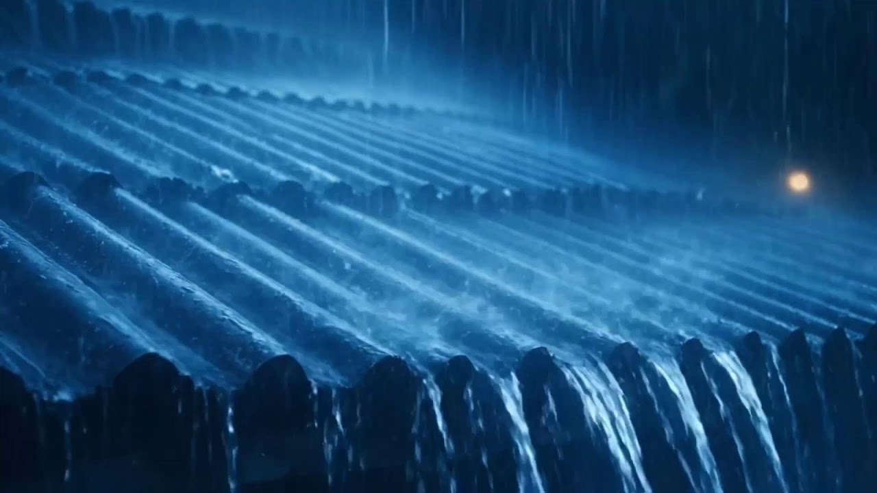 Midnight Forest Silence | Heavy Rain Roof Sounds 4K