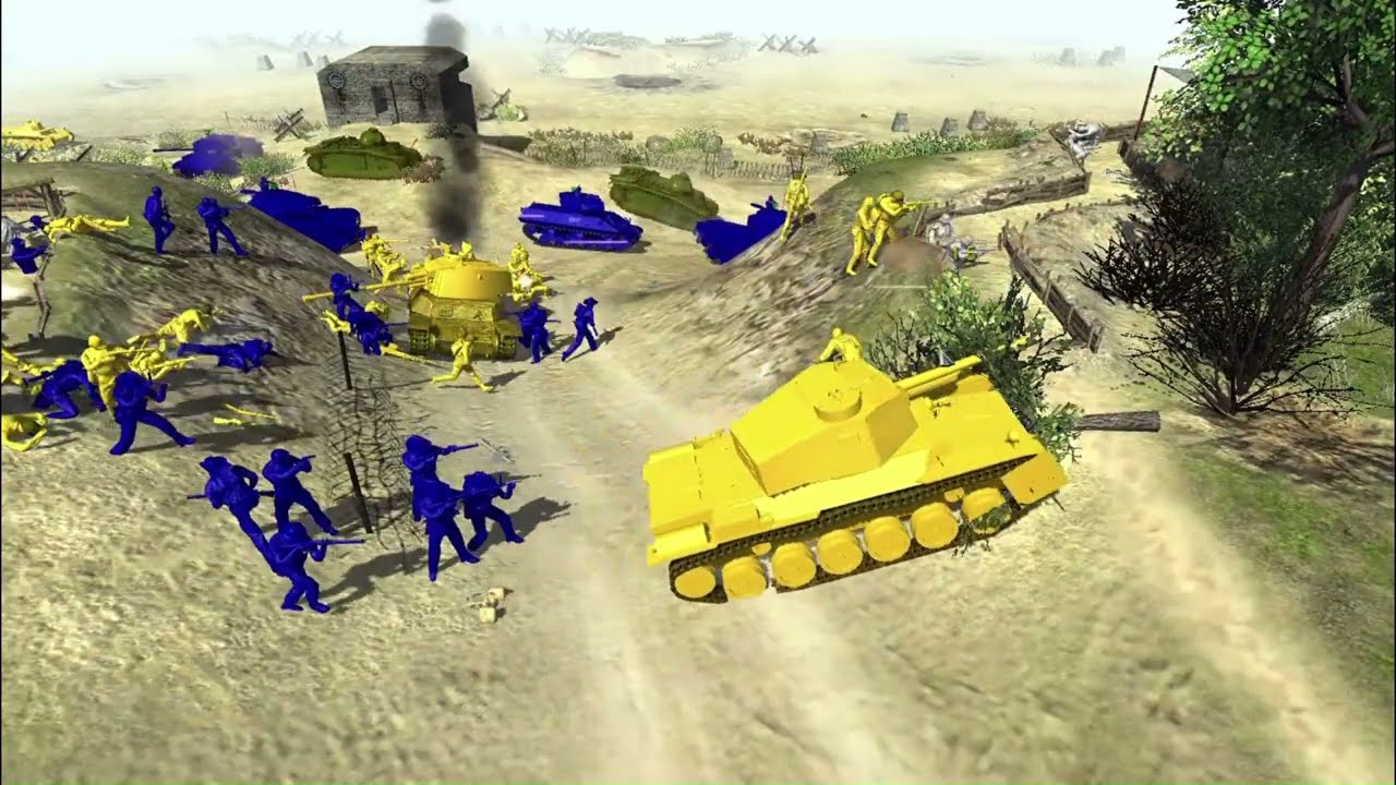 Men of War Army Men :  Plastopian Wars Epic Grey Last Stand At the Gela Evacuation !