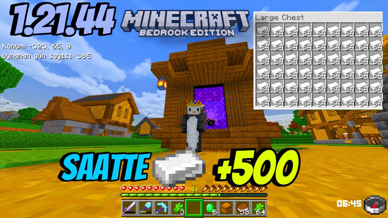 MINECRAFT BEDROCK 1.21 DEMIR FARMI NASIL YAPILIR