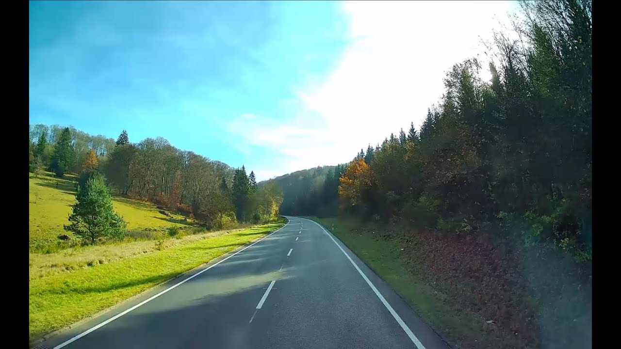 Germany Autobahn Drive Through Forests & Fields 🌲 | Fall Colors & Calm Vibes