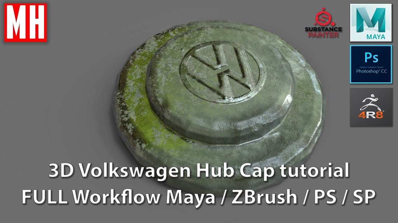 Modeling a Volkswagen Hubcap in 3D ( FULL WORKFLOW )