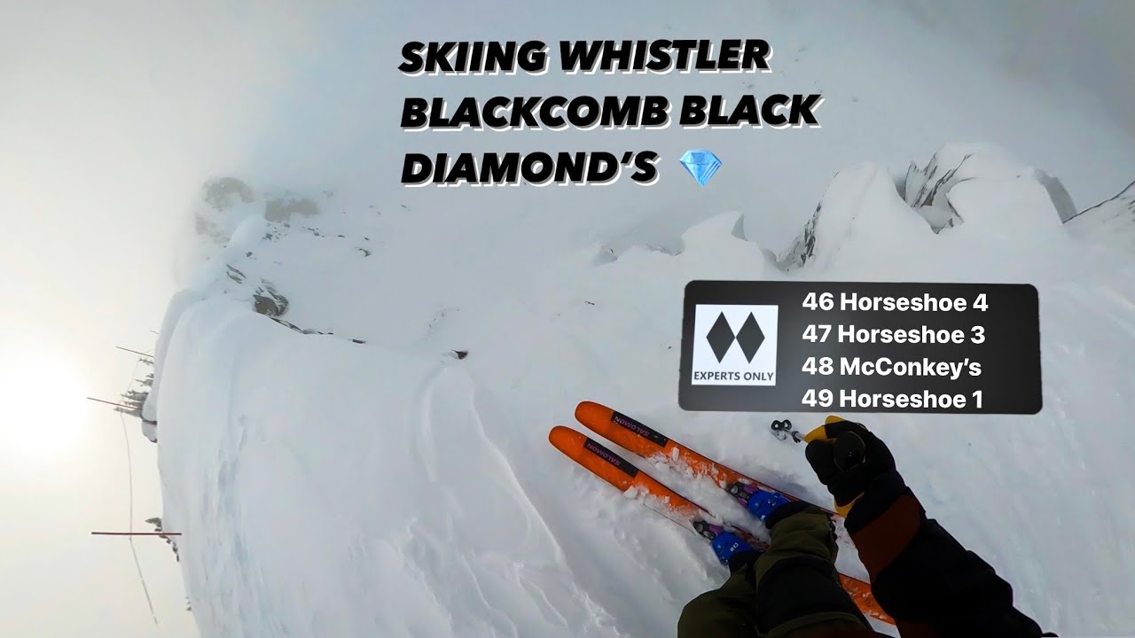 SKIING WHISTLER BLACKCOMB BLACK DIAMOND'S VIA POV - Horseshoe 4,3,1 and Upper McConkey's