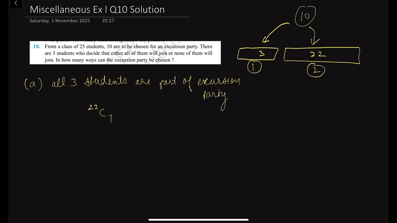 NCERT MATHS CLASS 11 || Chapter 6 Permutations and Combinations || Miscellaneous Ex. || Q10 Solution