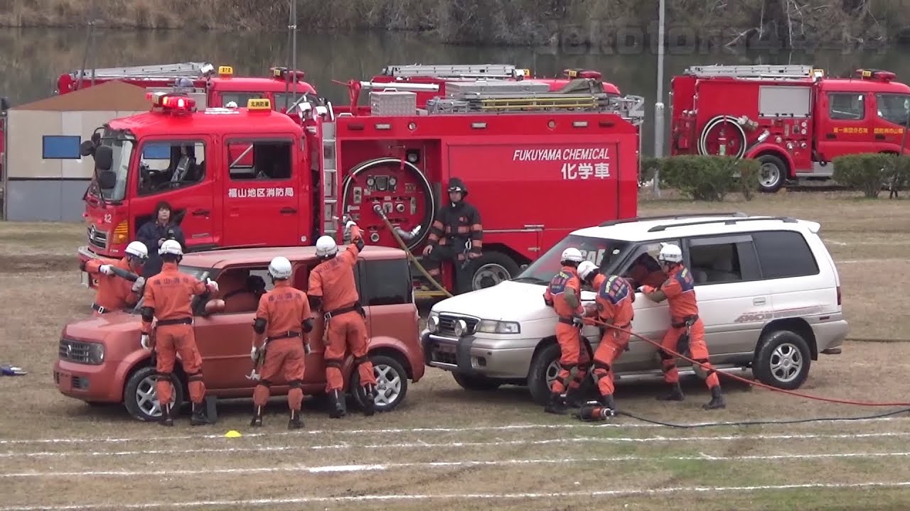 2020年福山消防出初式4 交通事故模擬救助訓練 Traffic accident simulation rescue training