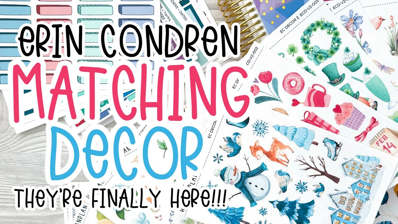 IT'S TIME!!! | MATCHING Erin Condren Stickers | Colorful & Bouquet