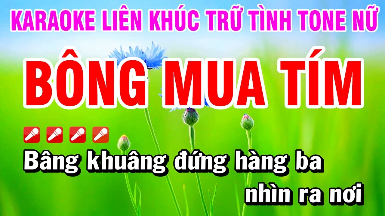 Karaoke Liên Khúc Nhạc Sống Nhạc Trữ Tình Tone Nữ Dễ Hát - Bông Mua Tím | Hoài Phong 2