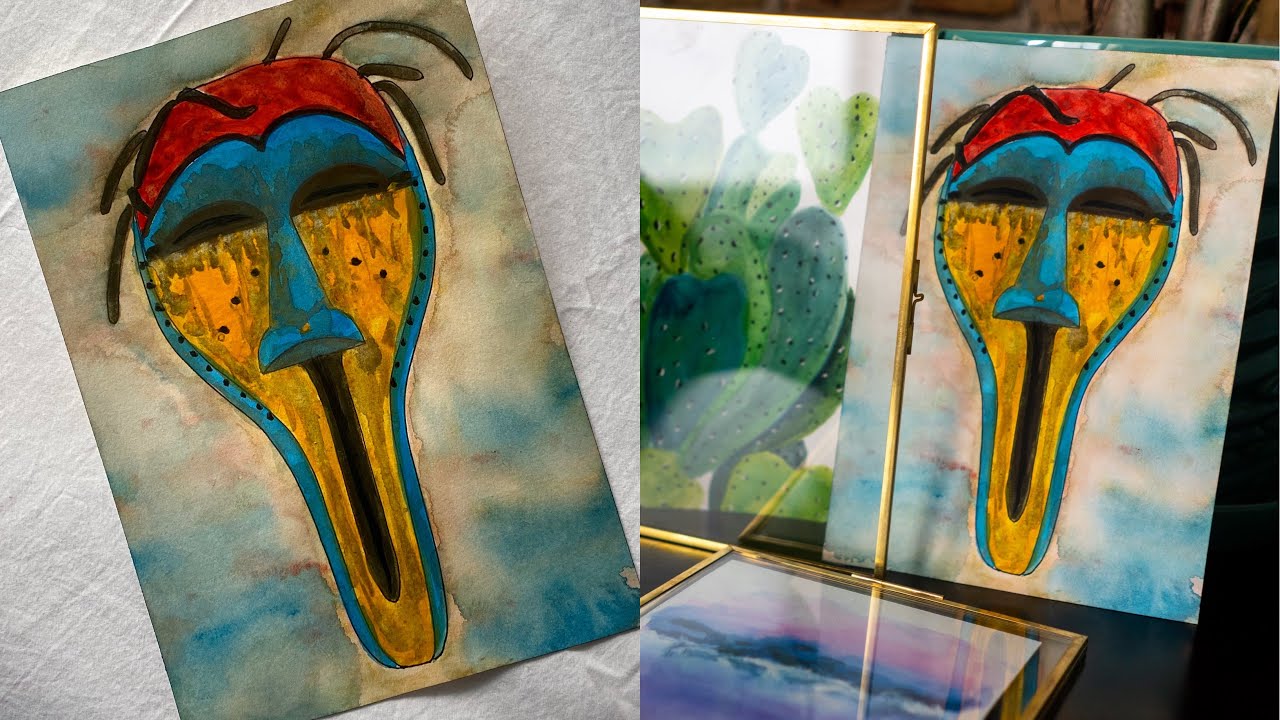 Paint with Donedo Ep. 2: Watercolor and Ink, South African Mask