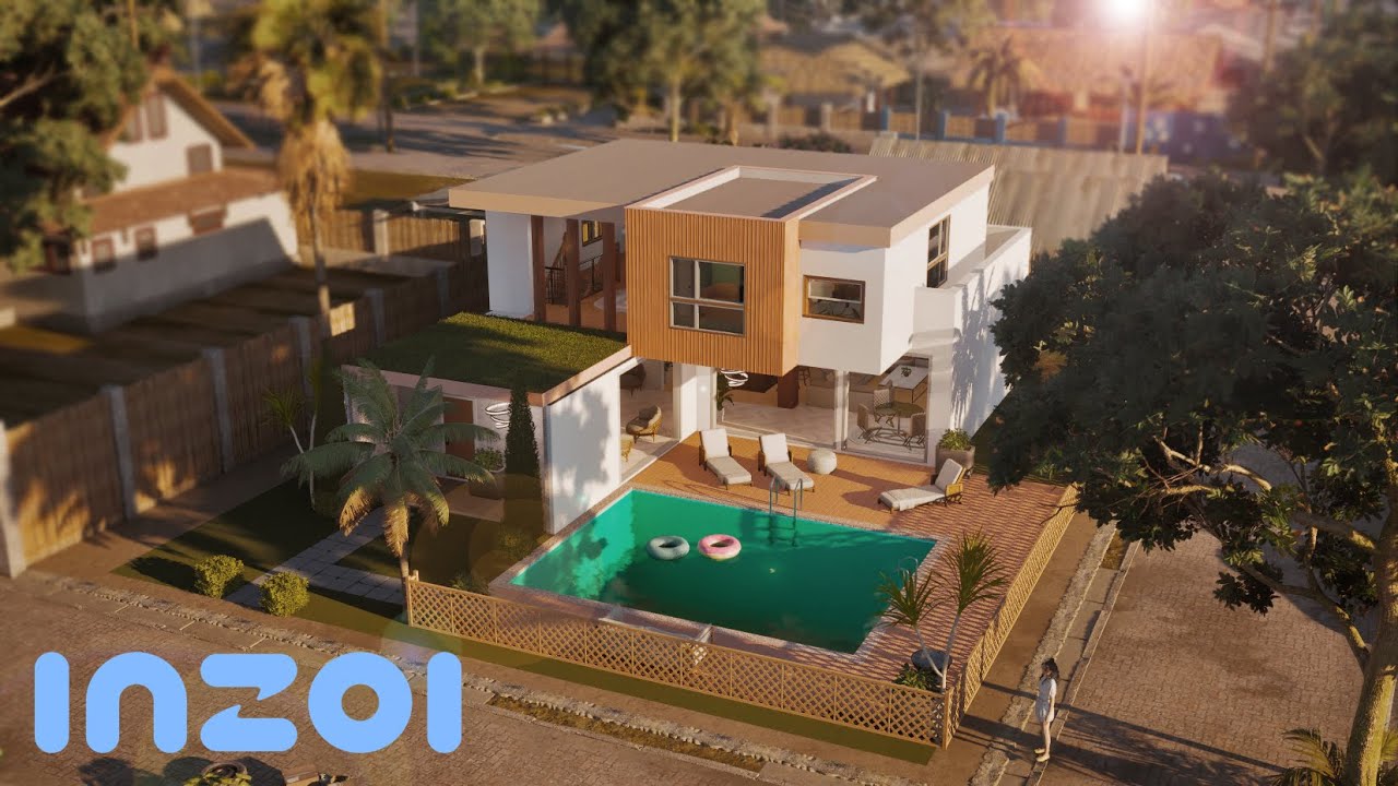 Construindo uma casa MODERNA DE PRAIA no INZOI! │ Speed Build