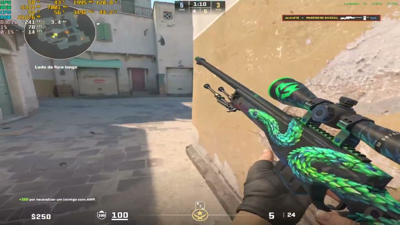 teste CS2 no Xeon 2667V4 + RTX 3070 1280x960