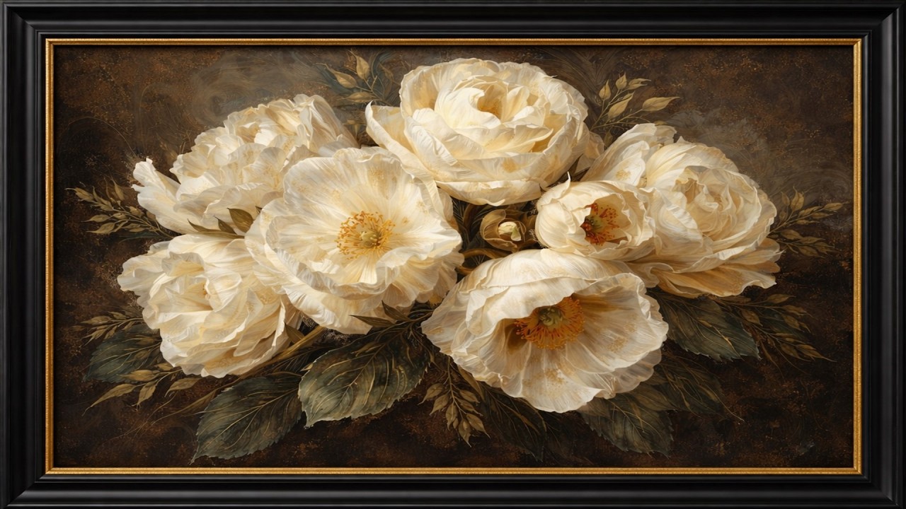 Timeless Florals – Elegant White | Romantic Floral Art for Relaxation, Calm & Home Ambience