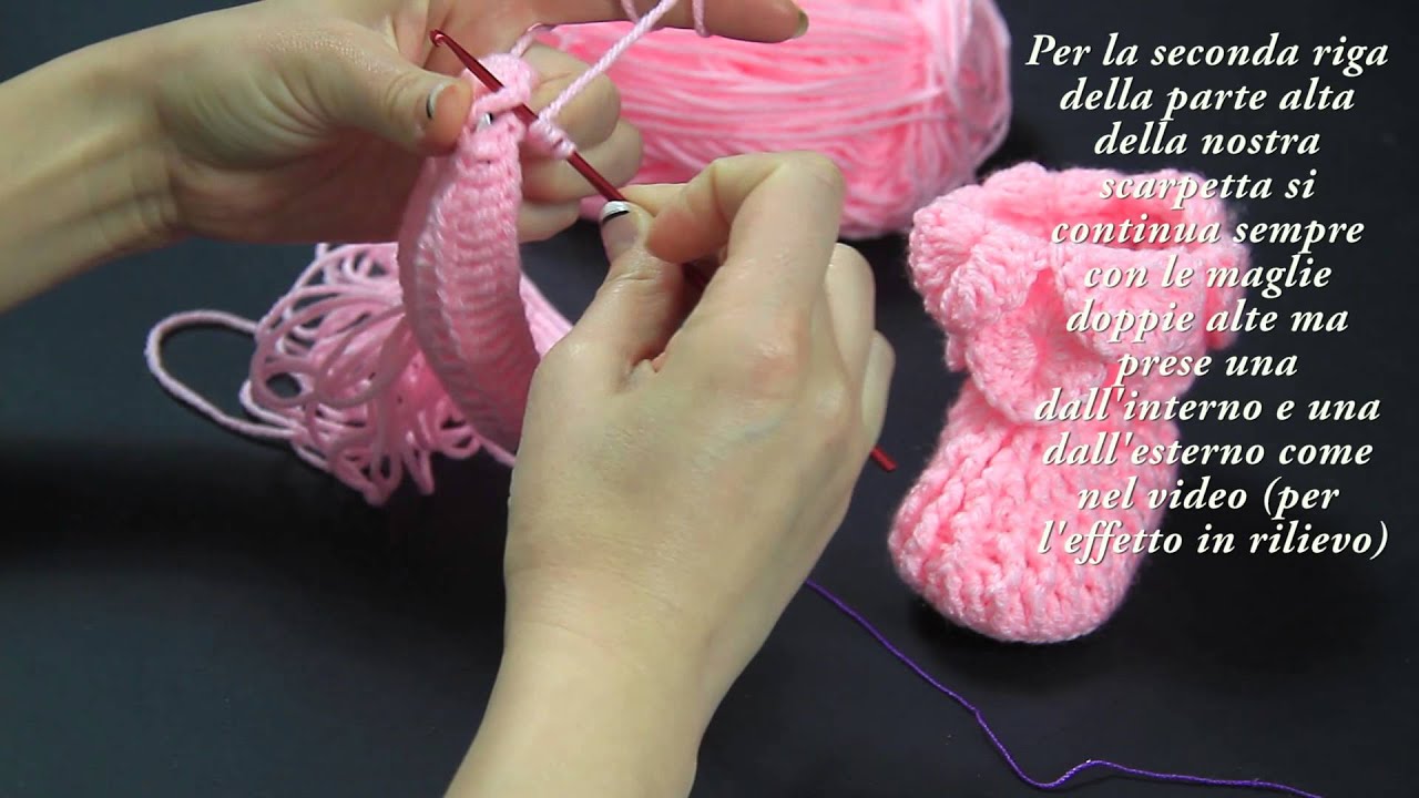 Scarpette Baby passo a passo ad uncinetto - parte 2 - ( Video Tutorial )