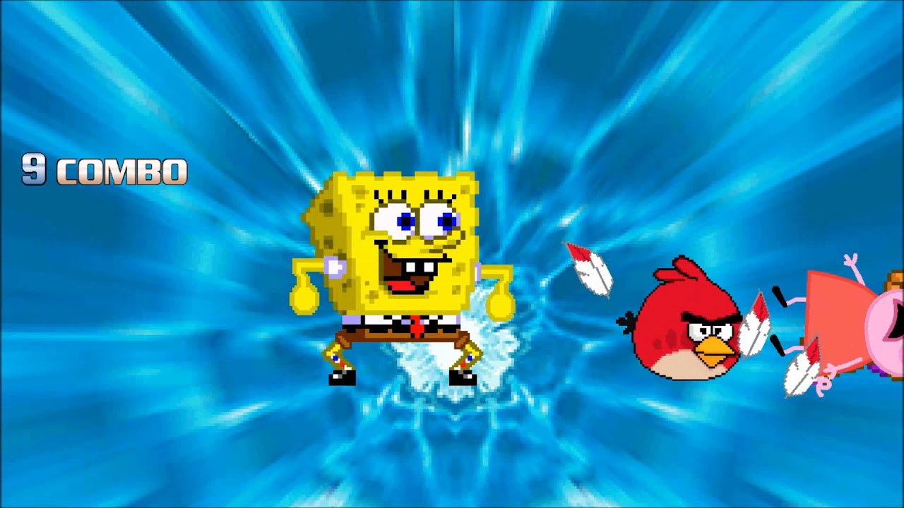 MUGEN Battles #10: SpongeBob and Red Bird vs Dora and Peppa Pig