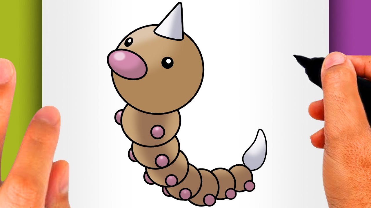 HOW TO DRAW WEEDLE - How to Draw Pok&eacute;mon N&ordm; 0013 (EASY POK&Eacute;MON DRAWING) - Weedle Drawing