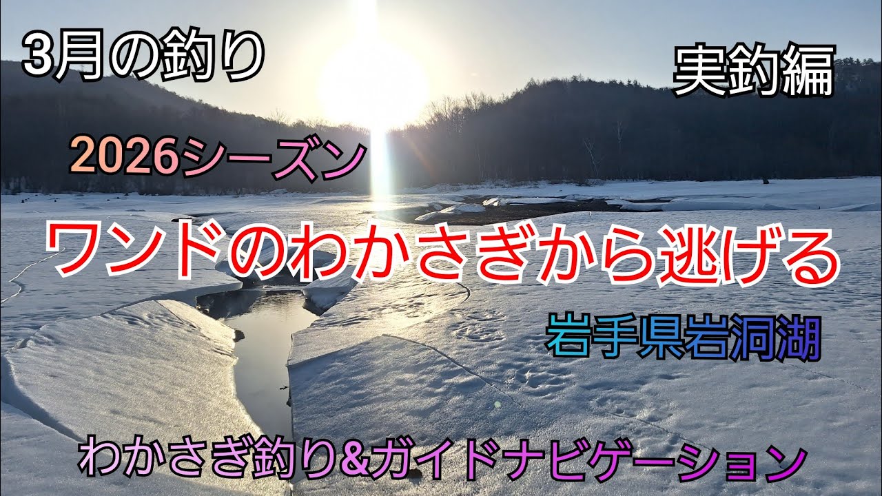 2026シーズン ワンドのわかさぎから逃げる 実釣編　岩手県岩洞湖　ガイドポイント　3月の釣り　氷上わかさぎ釣り 盛岡市　桧原湖　松原湖　シマノ　ダイワ 　岩手の釣り　　釣り百景