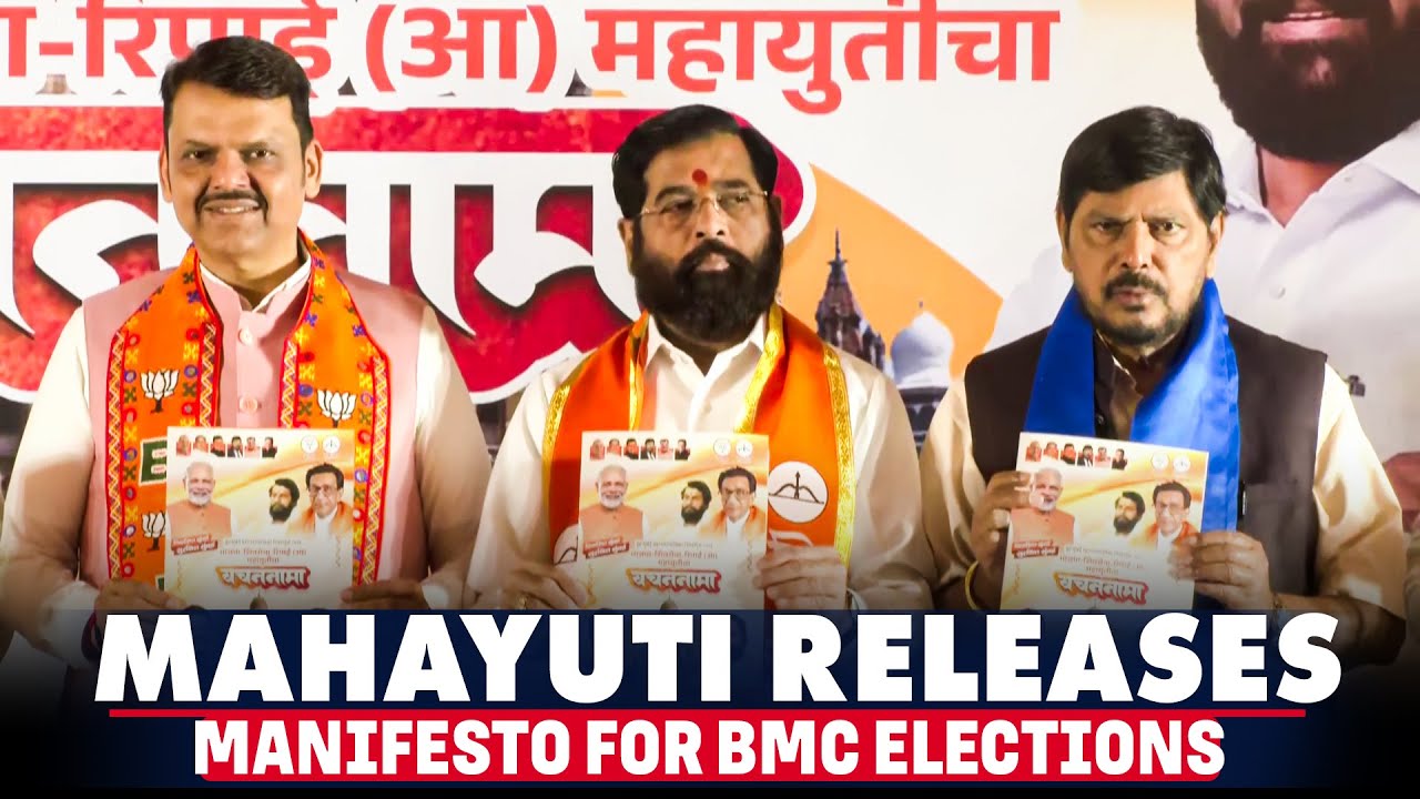 LIVE: Mahrashtra CM Devendra Fadnavis, Eknath Shinde release Mahayuti Manifesto for BMC Polls 2026