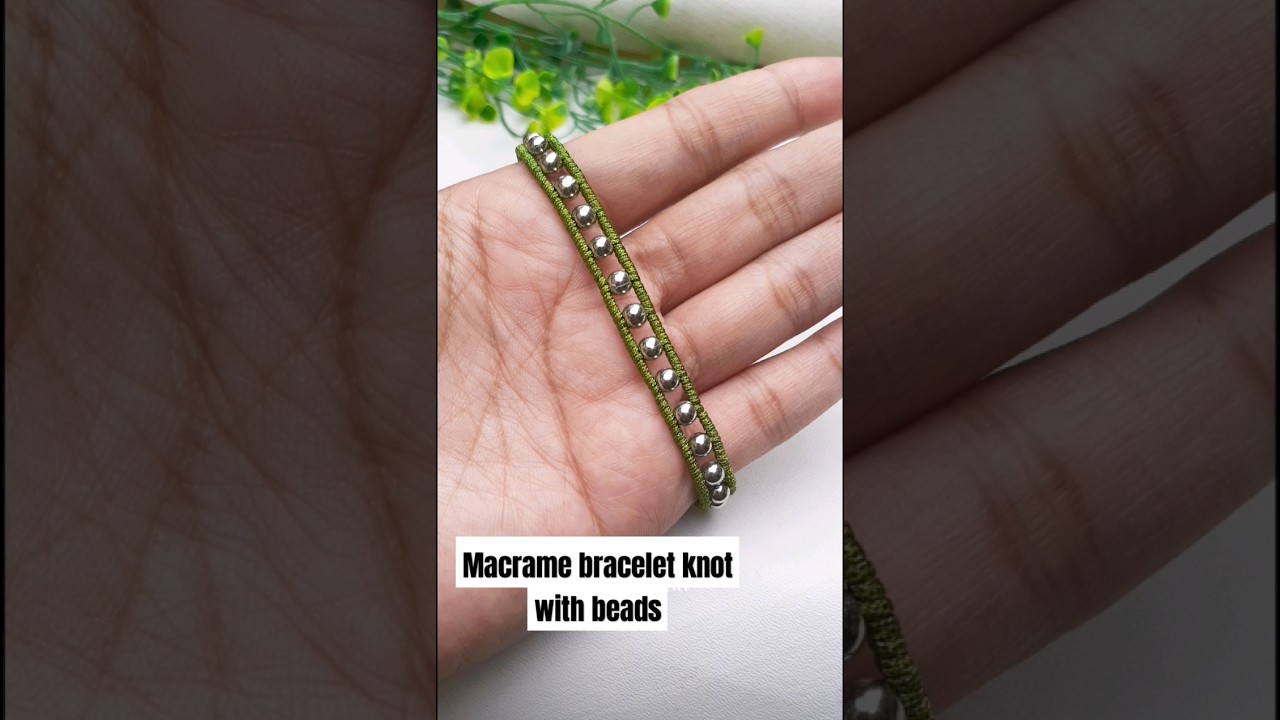 Macrame Bracelet Knot with Beads #macramebracelet #macrameknots #bracelettutorial