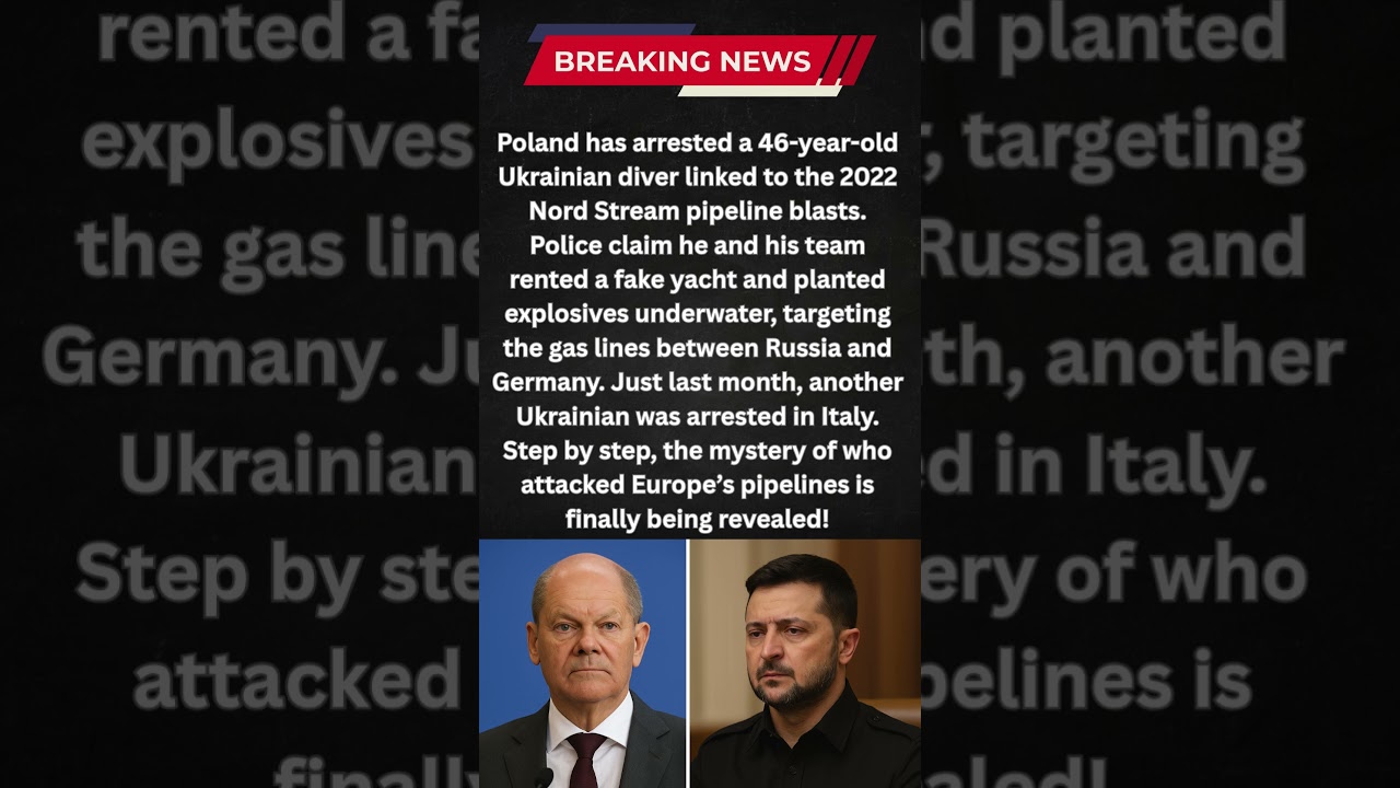Poland Arrests Ukrainian Diver in Nord Stream Pipeline Blast Case! #breakingnews #viralshorts