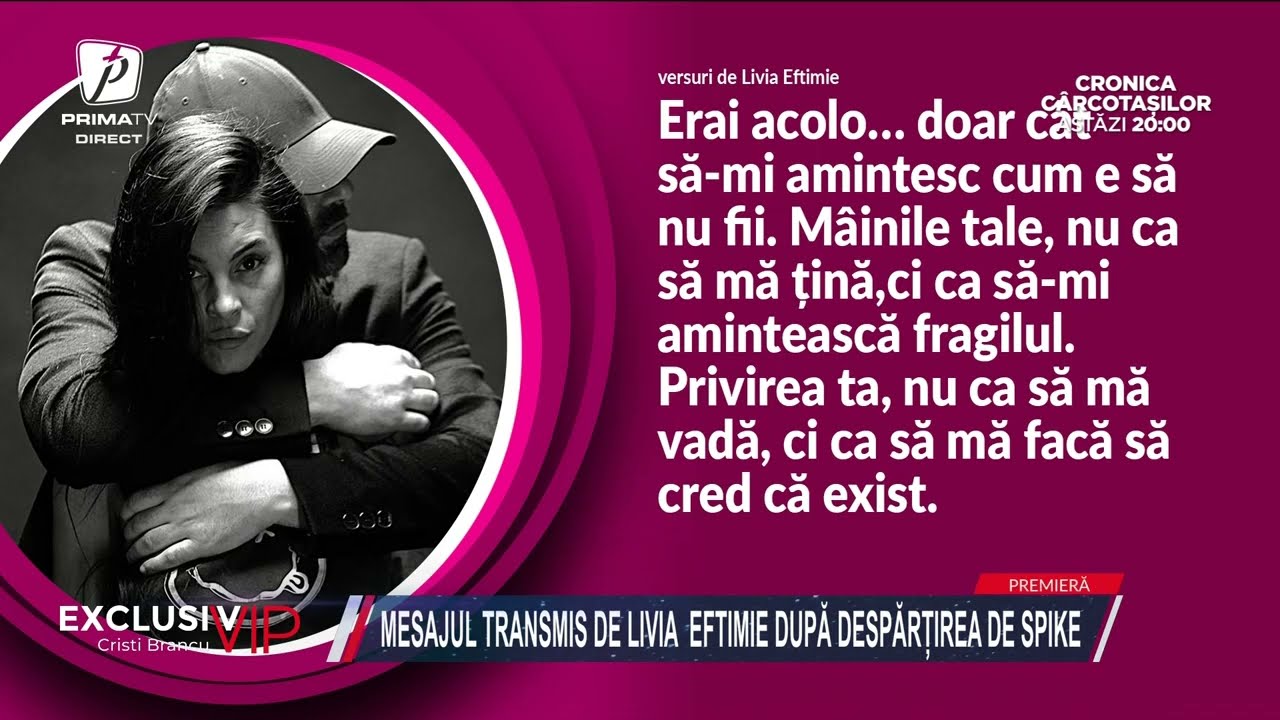 Mesajul transmis de Livia Eftimie după despărțirea de Spike