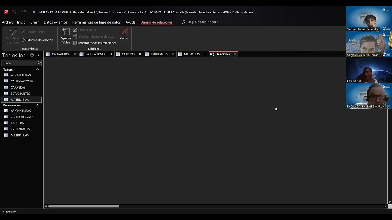 PROFERICARDITO, BASE DE DATOS, GESTIÓN ESTUDIANTIL