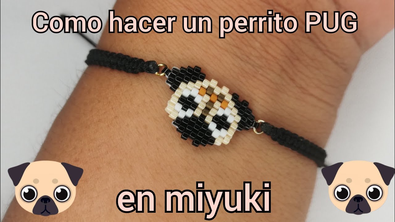 PULSERA PERRITO PUG EN CHAQUIRA MIYUKI