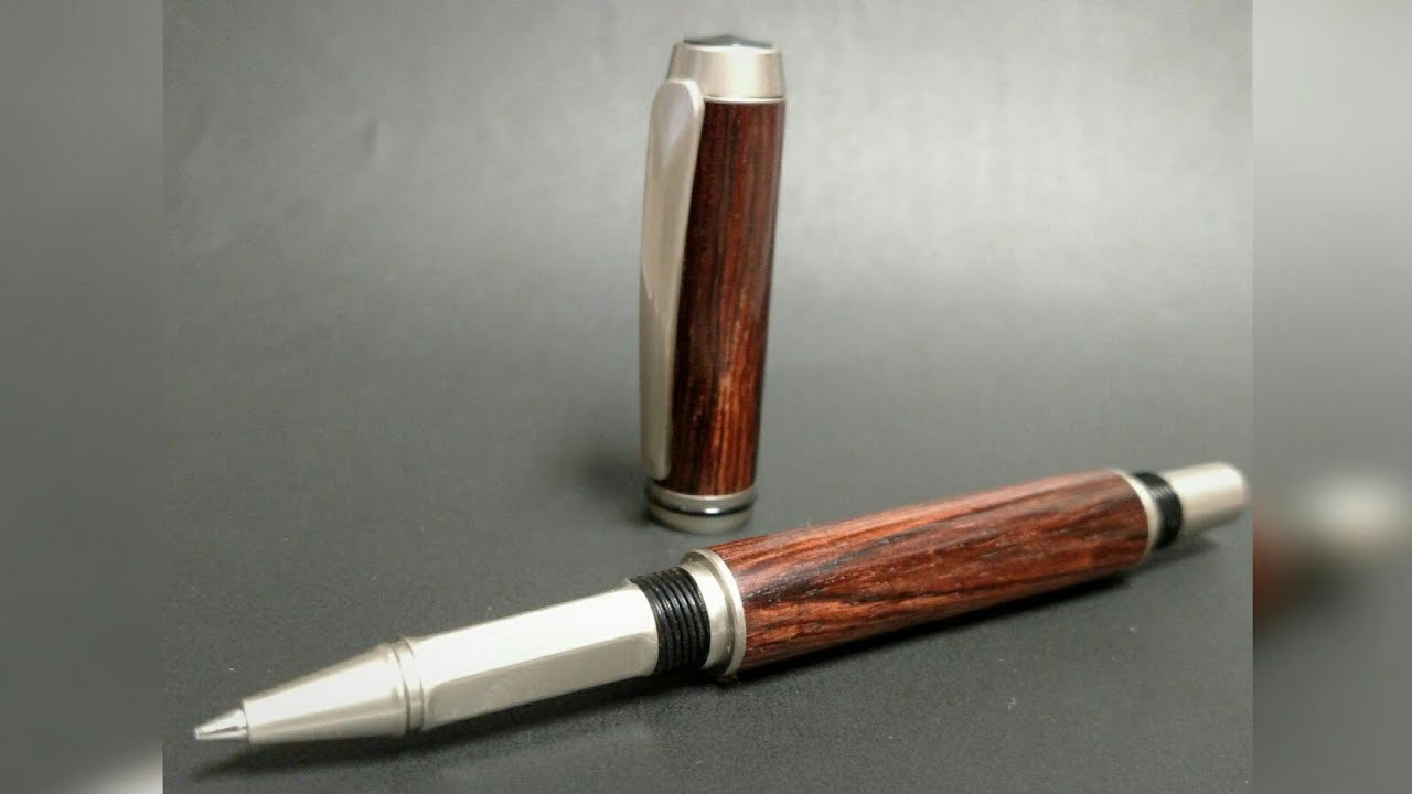 Turning a Baron Rollerball Pen in Rosewood with G2 Refill Conversion