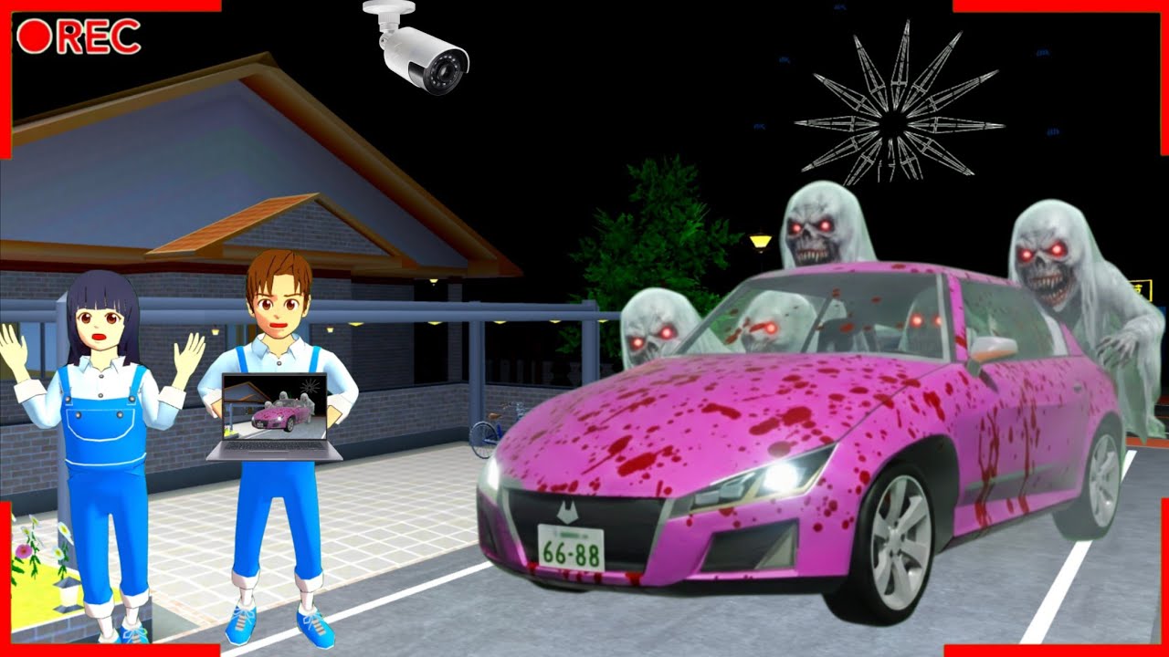Yuta Mio Panik CCTV Merekam ANOMALI MOBIL YUTA BERHANTU Menyerang Kota | Sakura School Simulator
