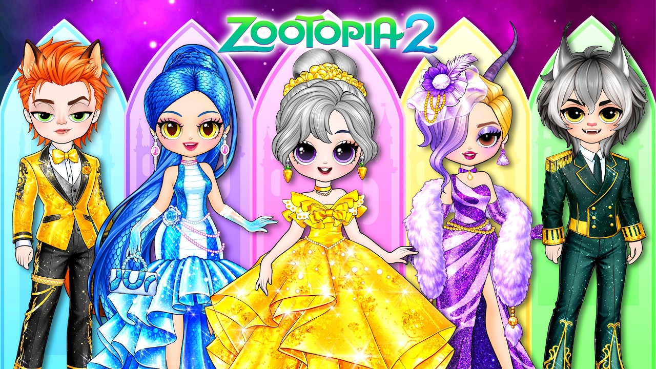 Zootopia 2 Party Glow Up for Huntrix & Saja Boys | K-Pop Demon Hunters | DIY Fashion Paper Dolls